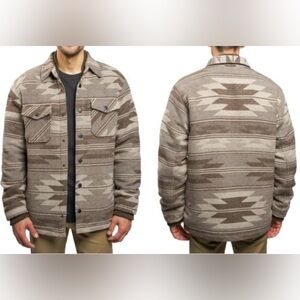Jachs NY Men's Patterned Sherpa Lined Jacket - Brown and Gray